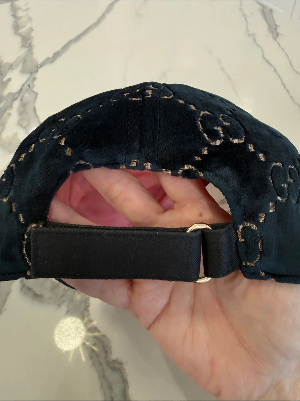 Gucci GG Logo Velvet Baseball Hat